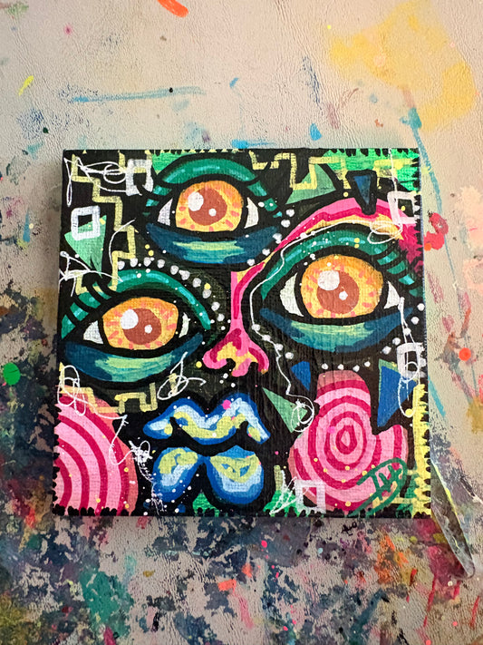 4x4 Mini Canvas Acrylic Painting 002