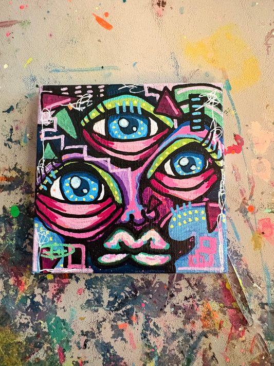 4x4 Mini Canvas Acrylic Painting 003