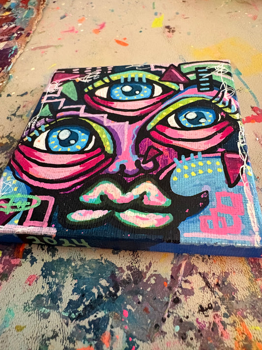 4x4 Mini Canvas Acrylic Painting 003