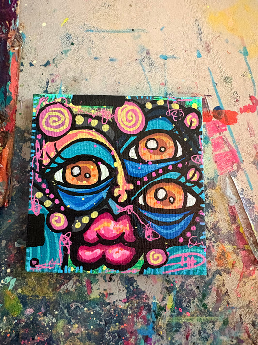 4x4 Mini Canvas Acrylic Painting 004