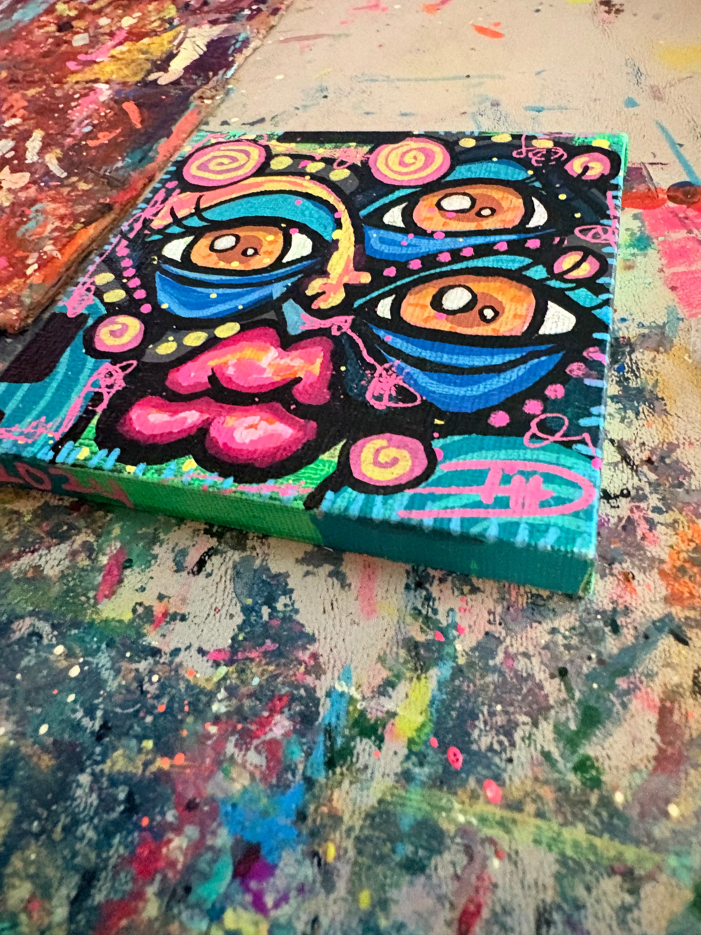 4x4 Mini Canvas Acrylic Painting 004