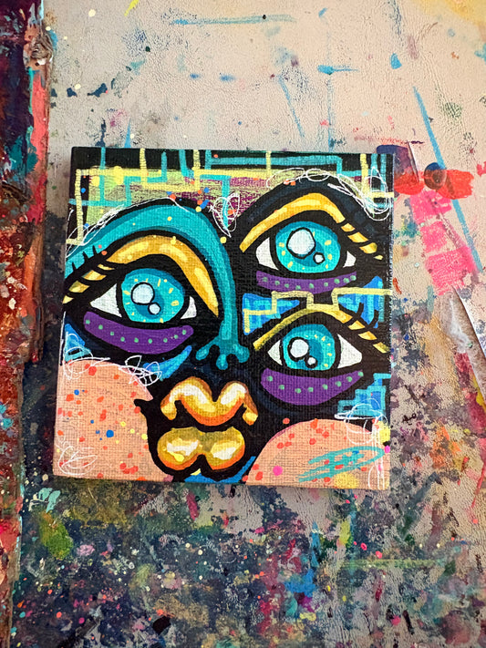 4x4 Mini Canvas Acrylic Painting 005