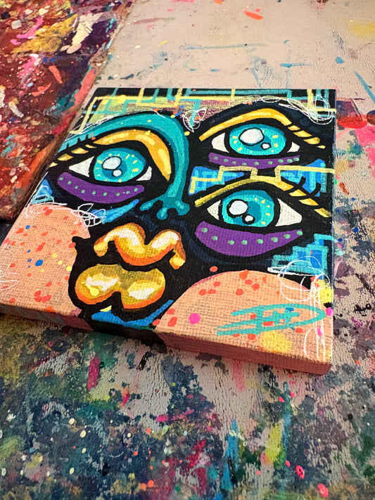 4x4 Mini Canvas Acrylic Painting 005