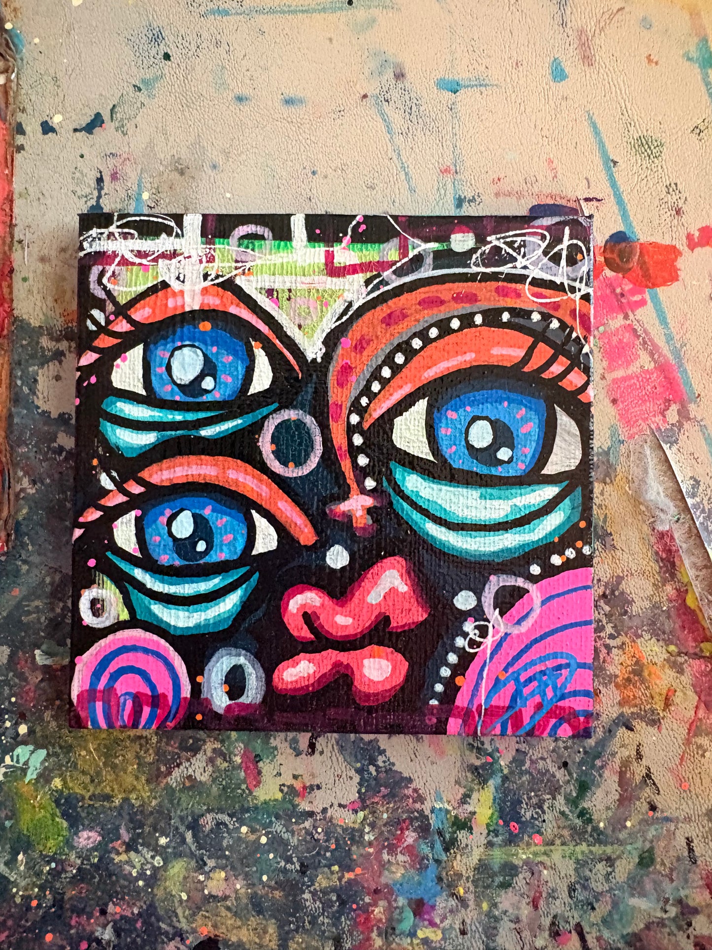 4x4 Mini Canvas Acrylic Painting 006