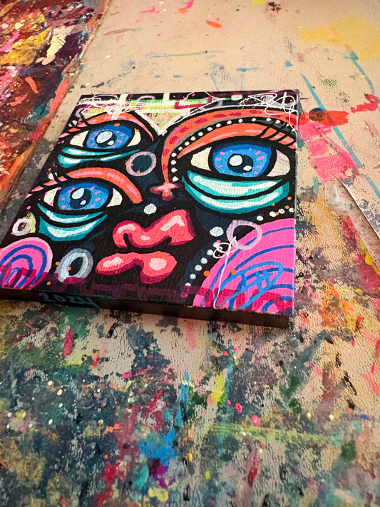 4x4 Mini Canvas Acrylic Painting 006