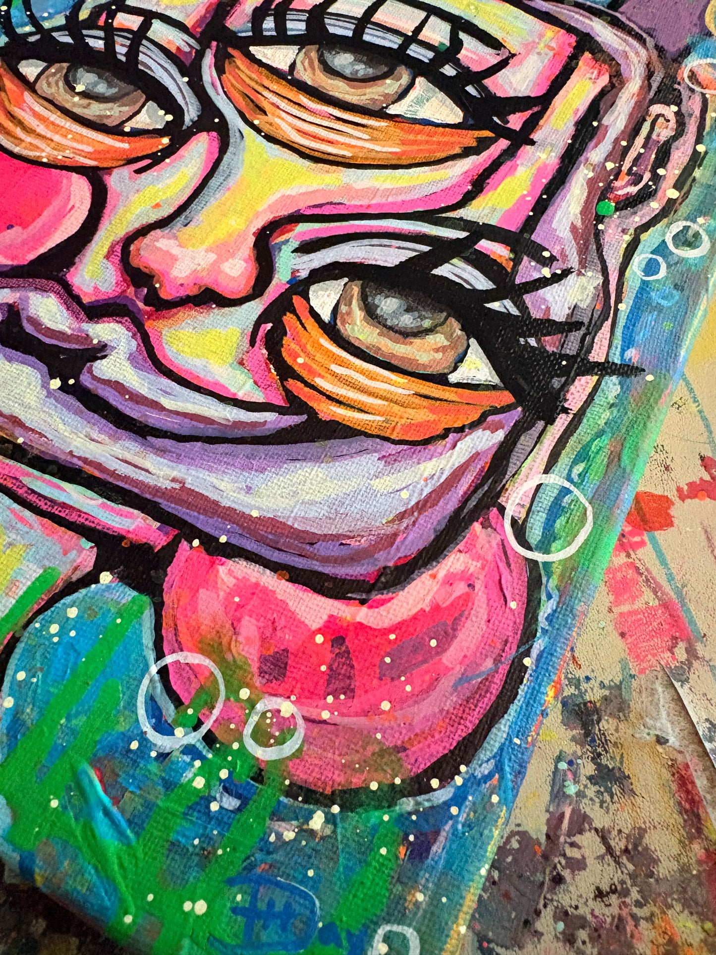 Rainbow Brain - Original 9x12 Acrylic Painting by Hollie Day