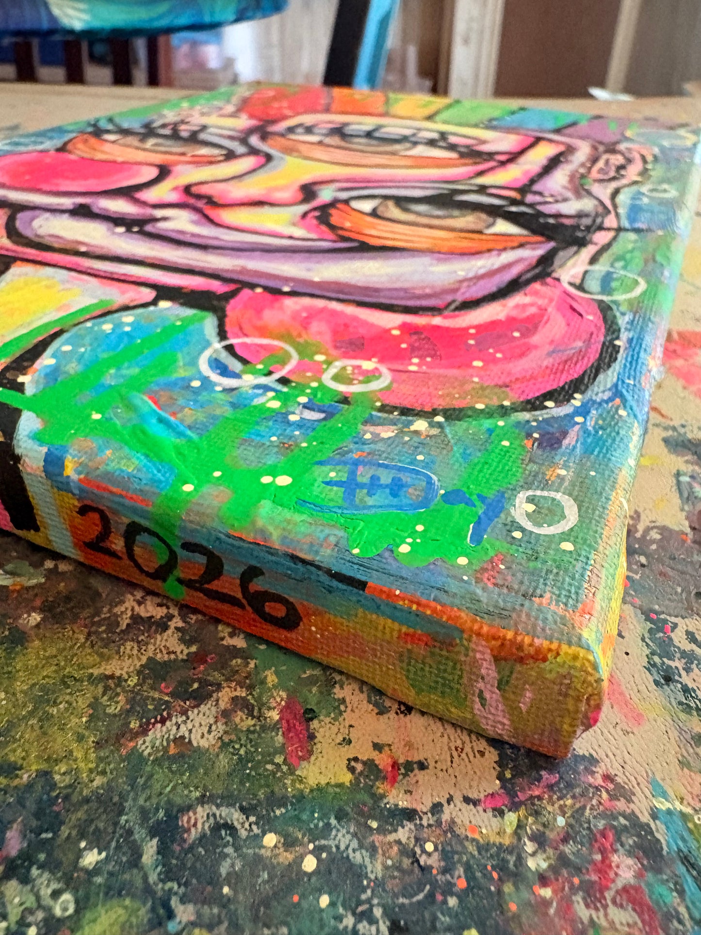 Rainbow Brain - Original 9x12 Acrylic Painting by Hollie Day