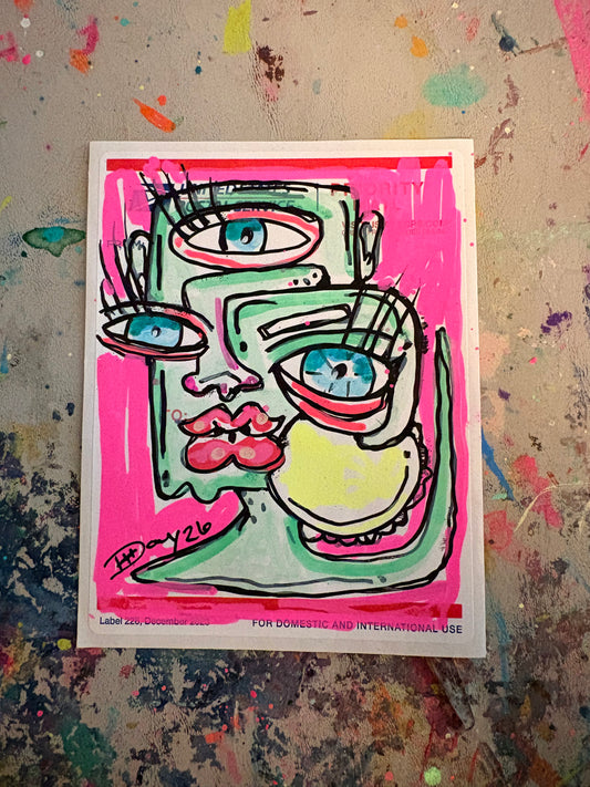 Abstract Cubism Graffiti Style Sticker 002