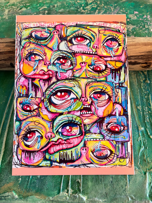 5x7 Signed Print Colorful Chaos