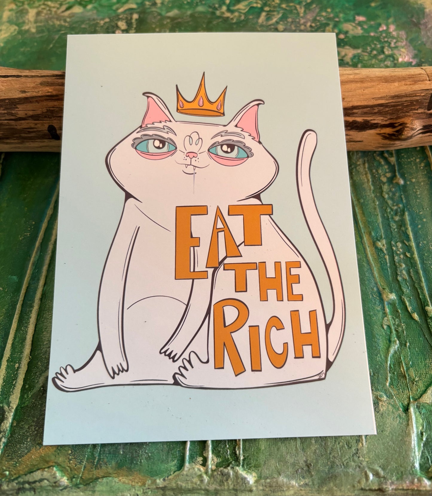 5x7 Signed Print Eat the Rich Cat