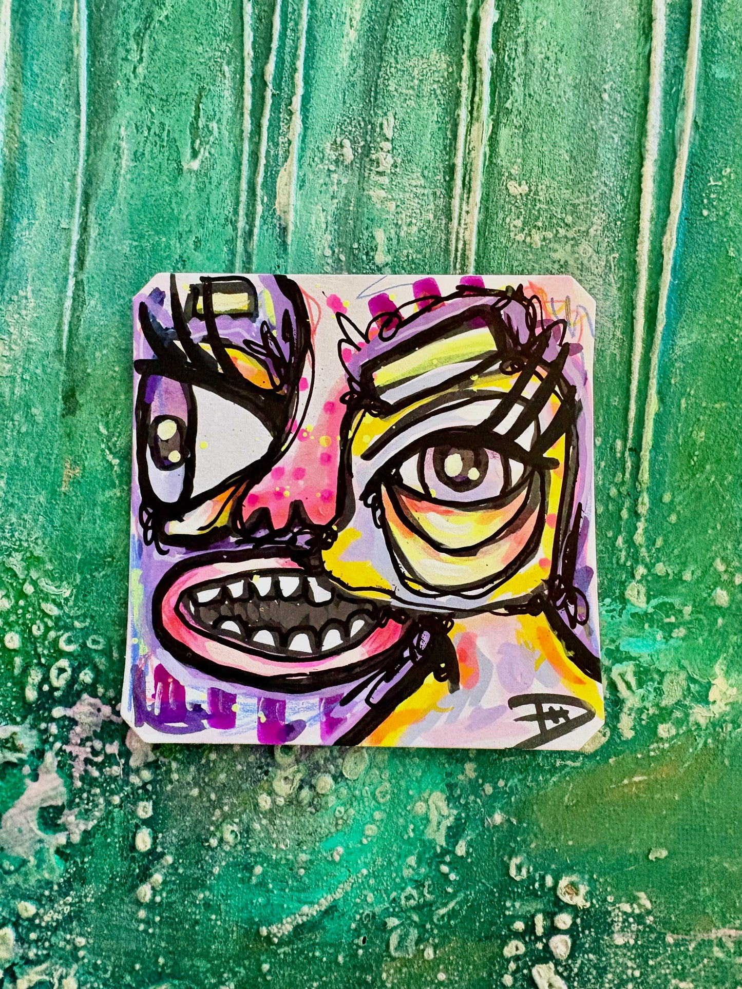 4x4 Mini Mixed Media Drawing 001