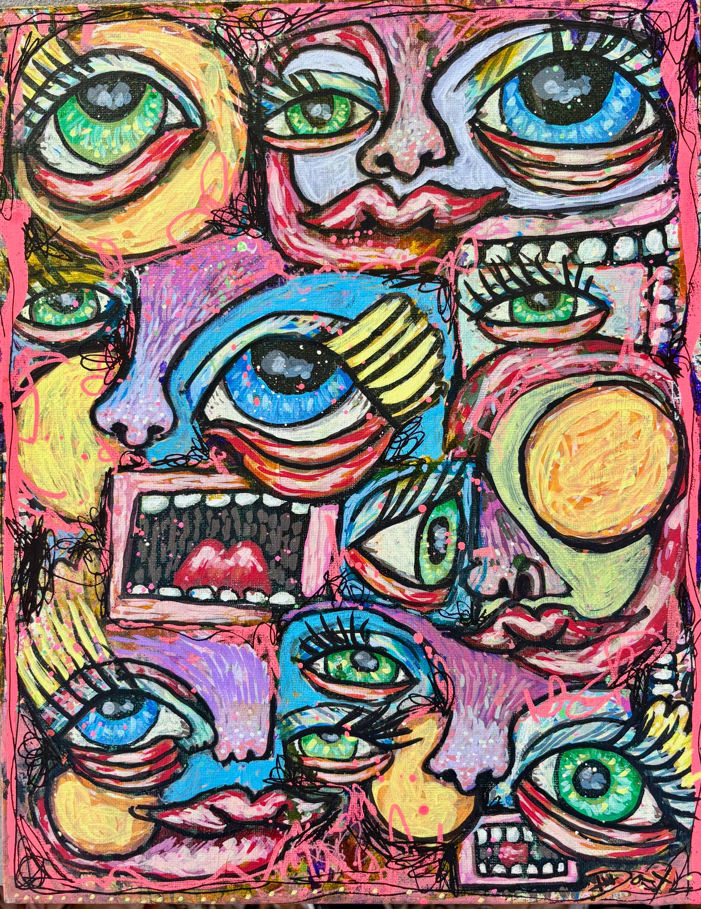Atomic Meltdown - Original 11x14 Acrylic Painting by Hollie Day