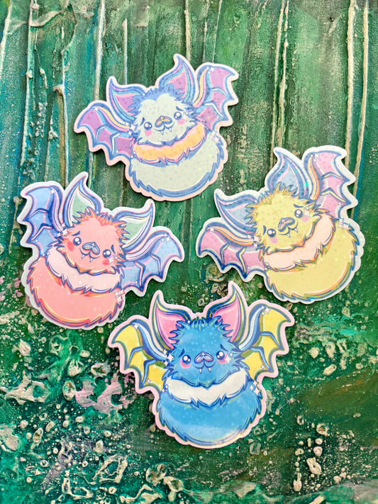 Sparkly Whimsical Bat Sticker Set