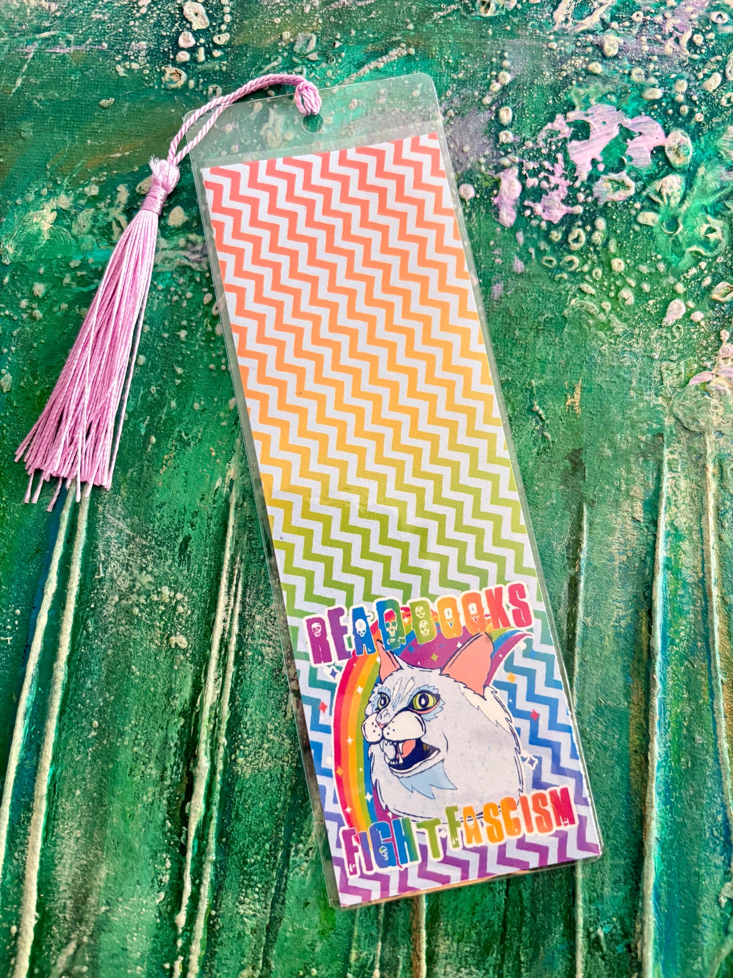 Read Books Fight Fascism Bookmark - Rainbow
