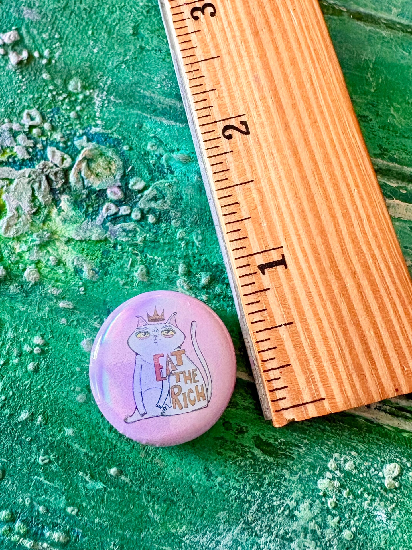Eat the Rich Cat Button