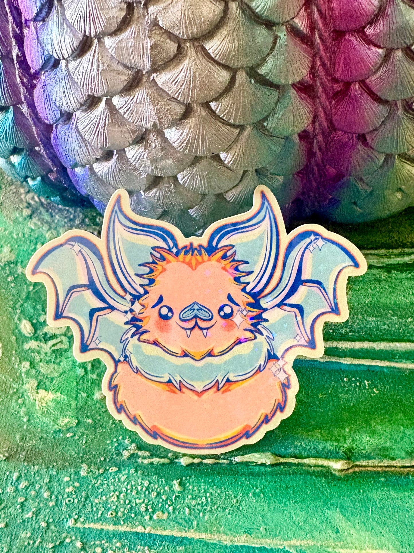 Hand Drawn Lisa Frankie Sherbet Bat Sticker