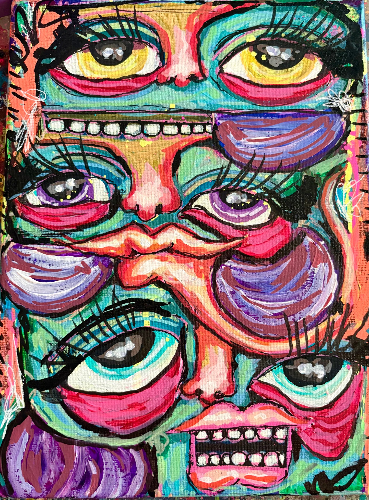 The American Dream Is Killing Me- Original 9x12 Acrylic Painting by Hollie Day