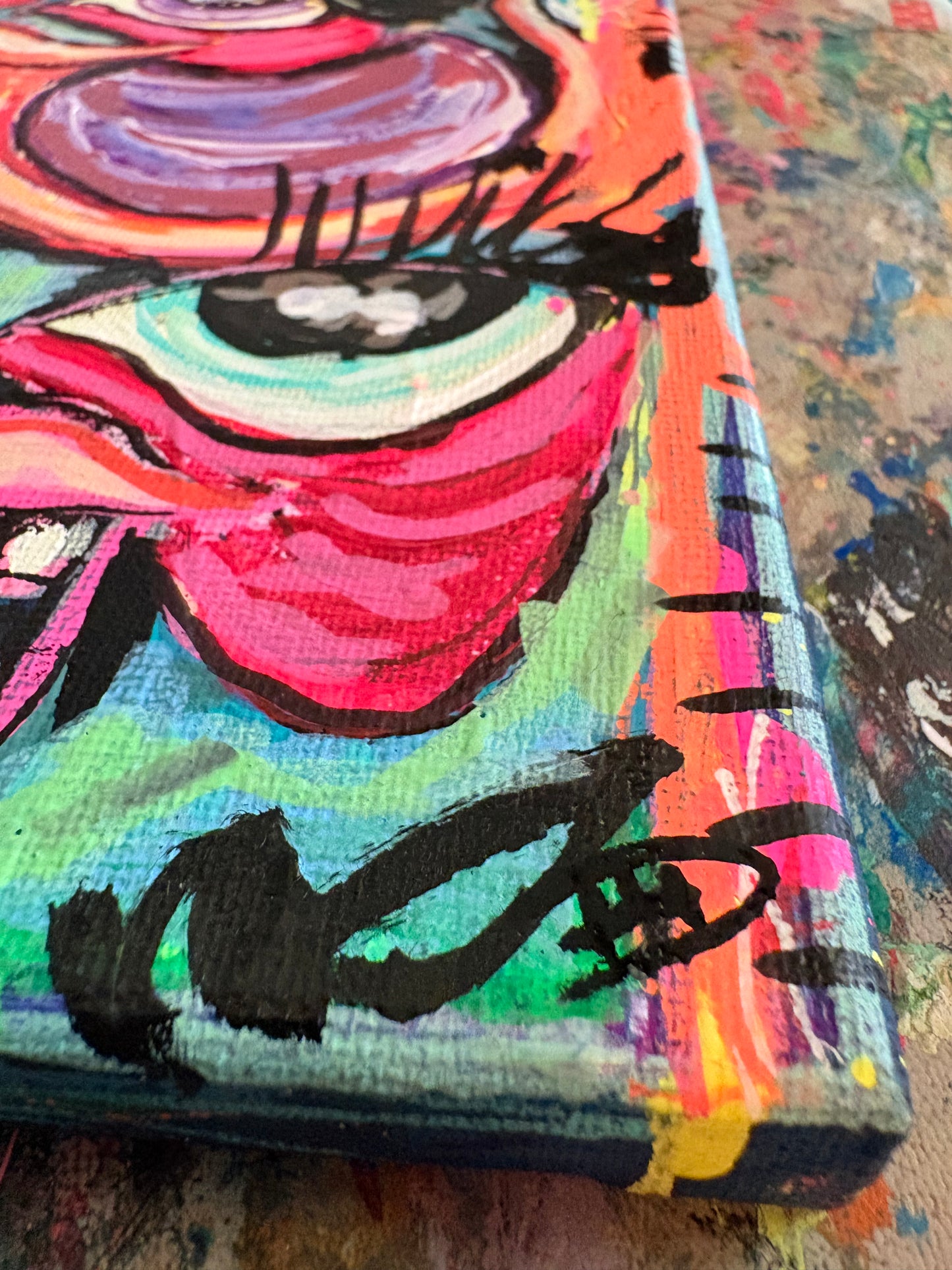 The American Dream Is Killing Me- Original 9x12 Acrylic Painting by Hollie Day