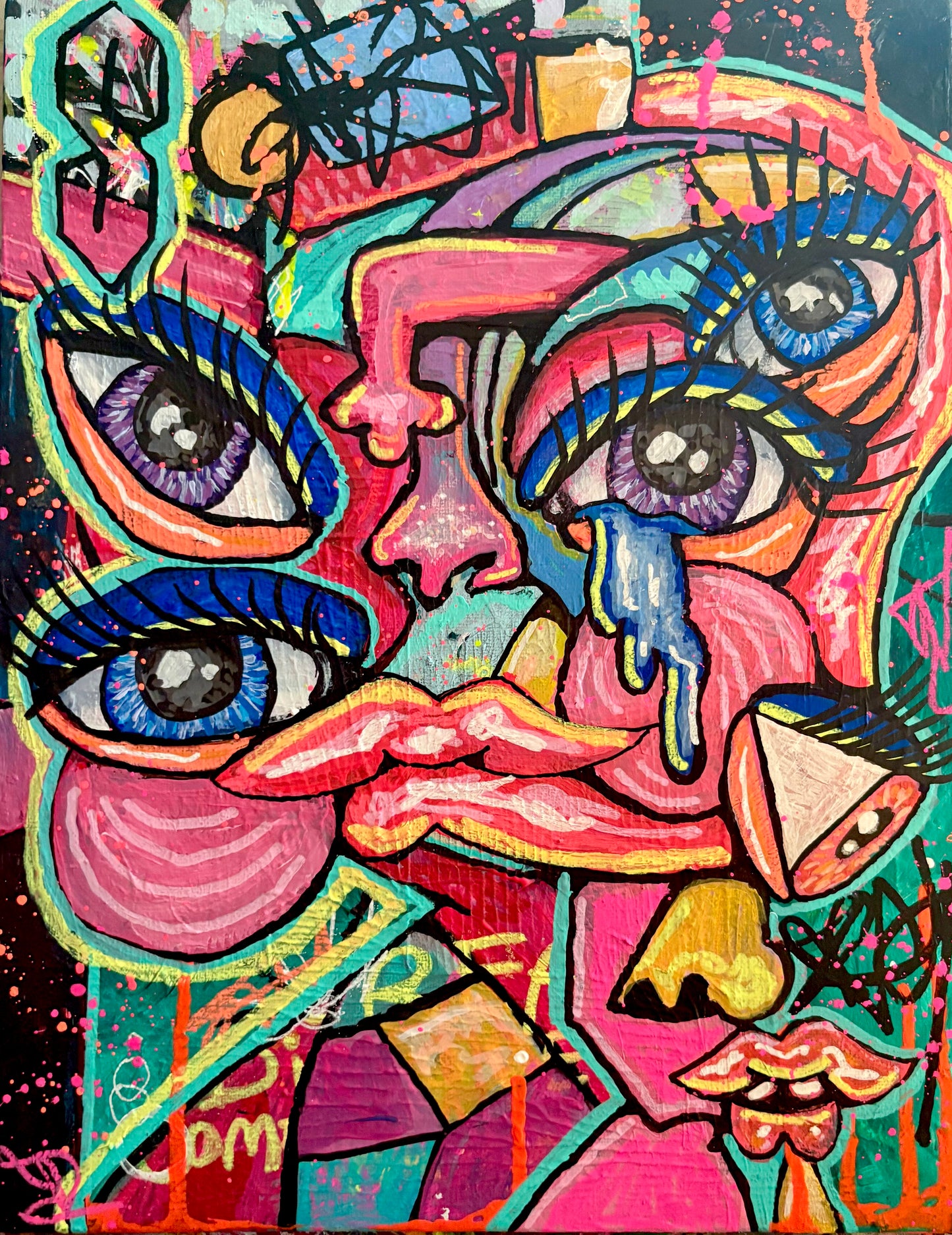 My Heart Bleeds Chaos - Original 11x14 Acrylic Painting by Hollie Day