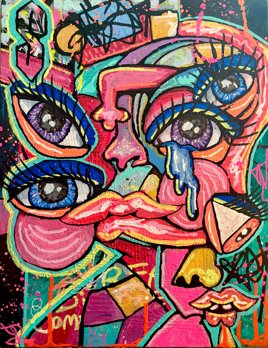 My Heart Bleeds Chaos - Original 11x14 Acrylic Painting by Hollie Day