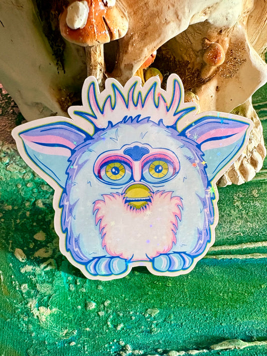 Hand Drawn Furby Sticker - light blue furbs