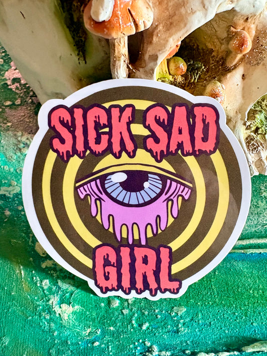Hand Drawn Sticker - Sick Sad Girl - Daria Sticker (color version)
