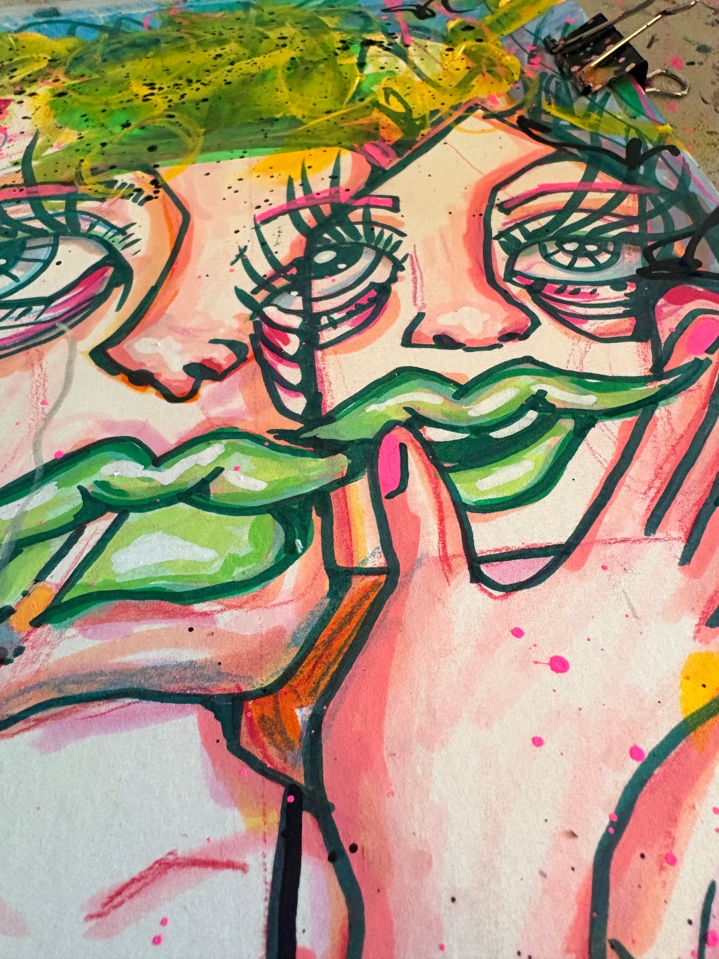 9x12 Mixed Media Abstract Cubism Art on Watercolor Paper  - ‘is it art or is it chaos?’