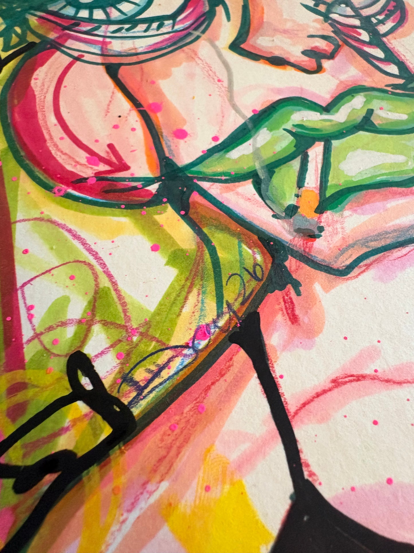 9x12 Mixed Media Abstract Cubism Art on Watercolor Paper  - ‘is it art or is it chaos?’