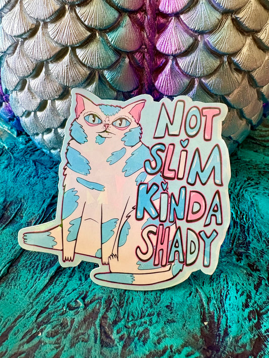 Handmade Not Slim Kinda Shady Chonky Cat Sticker