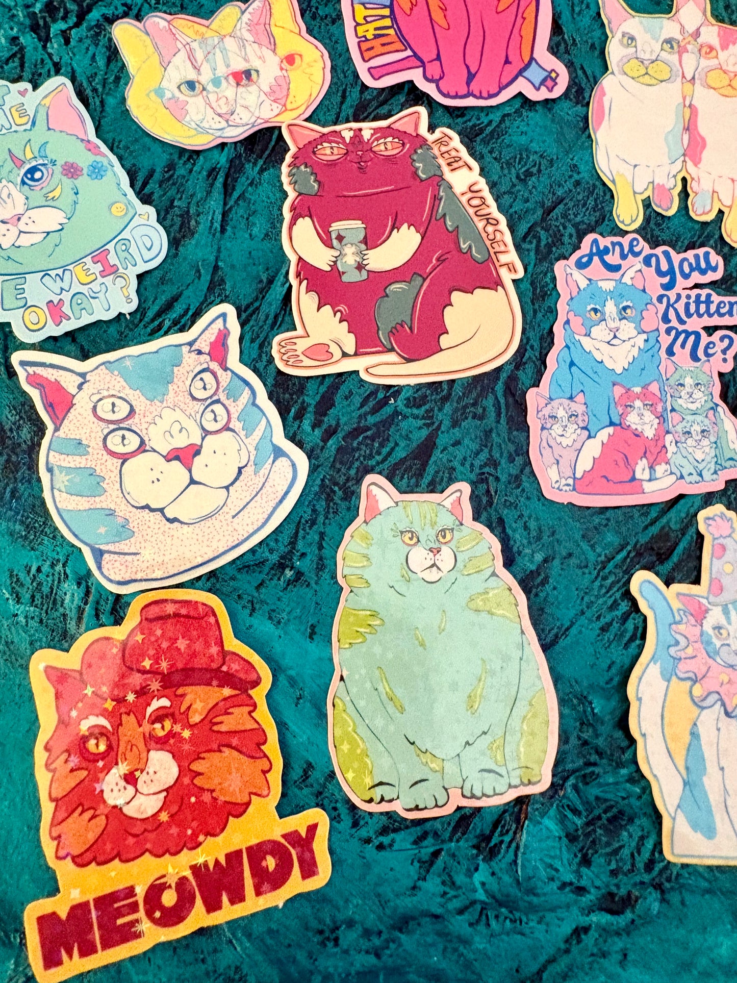 Curious Cats Two Mini Stickers