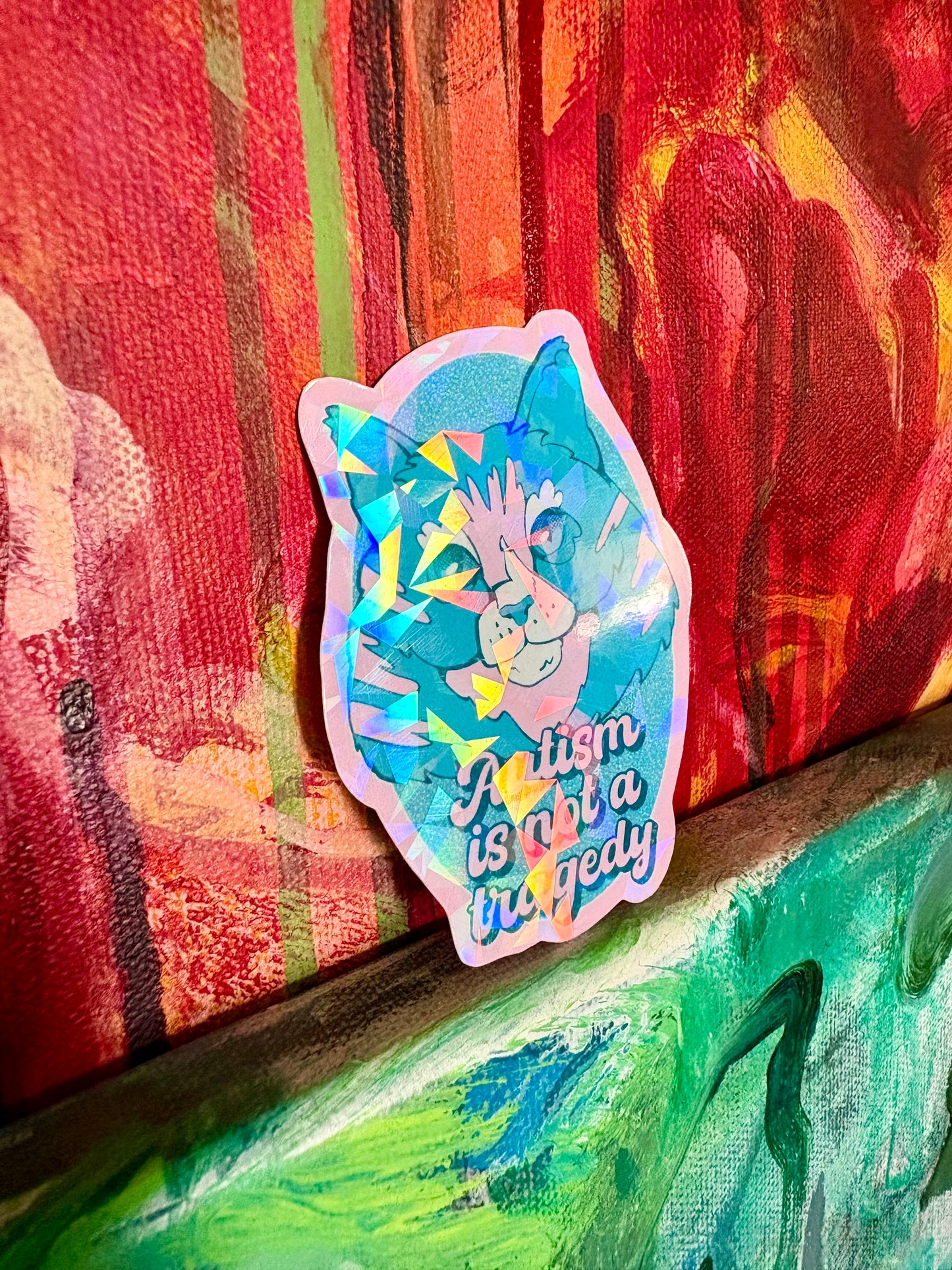 New Autism Is Not a Tragedy Cat Sticker