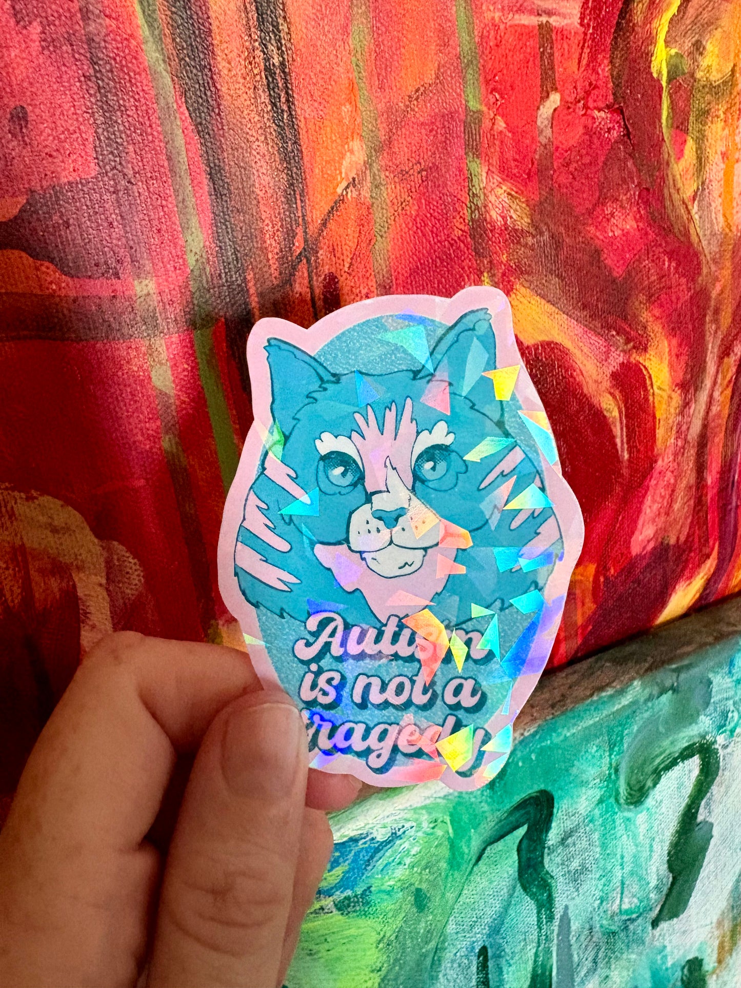 New Autism Is Not a Tragedy Cat Sticker