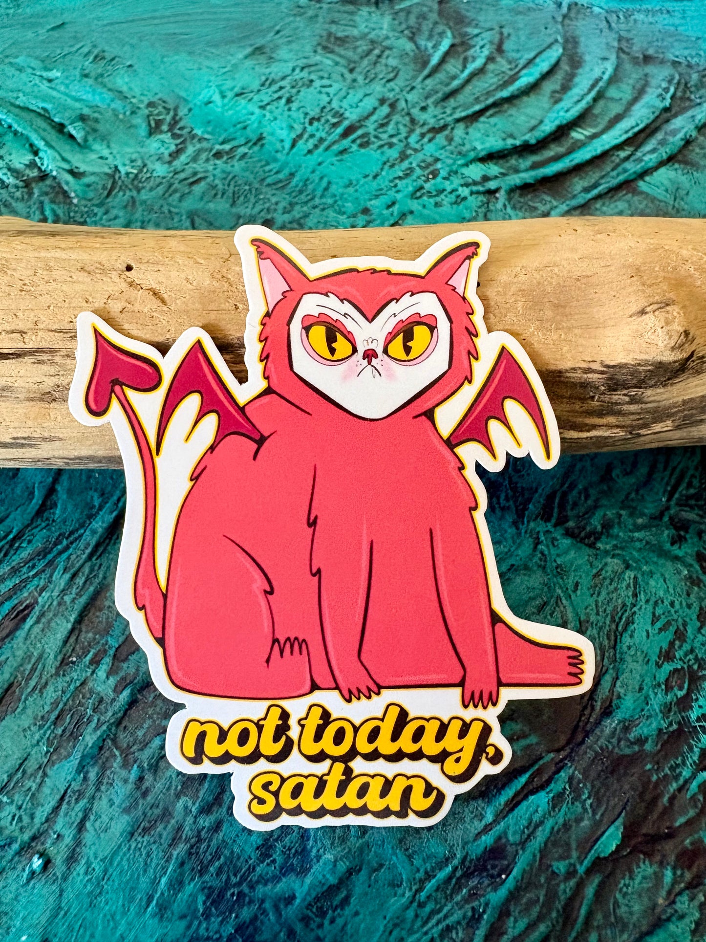 Not Today, Satan - Lil Devil Cat Sticker