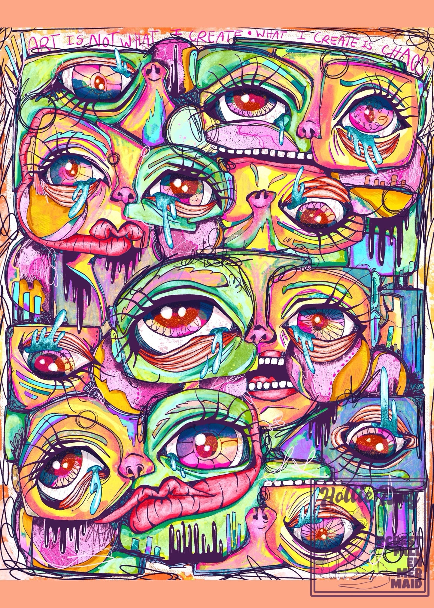 5x7 Signed Print Colorful Chaos