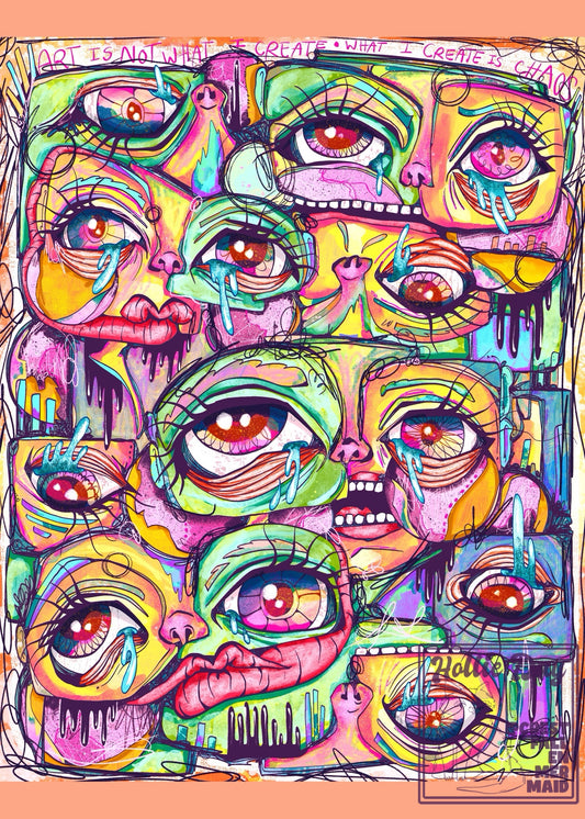 5x7 Signed Print Colorful Chaos