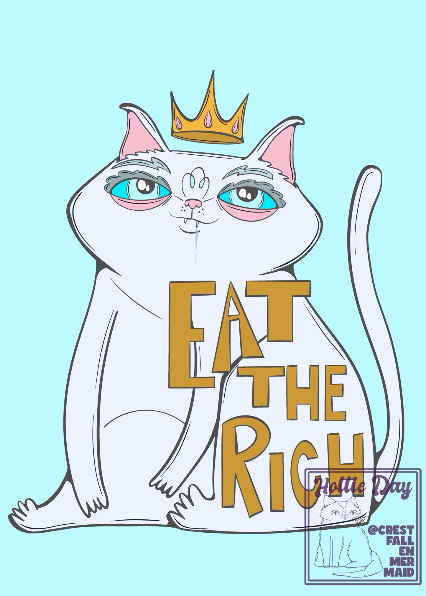 5x7 Signed Print Eat the Rich Cat