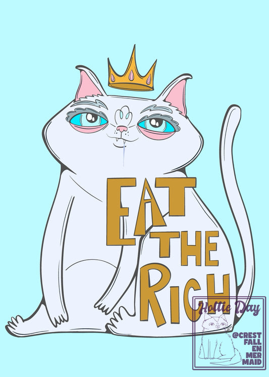 5x7 Signed Print Eat the Rich Cat