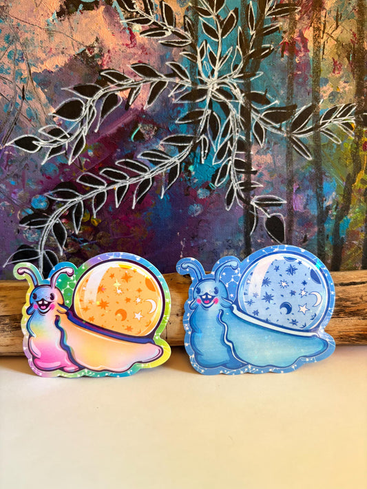 Rainbow Space Snail Sticker Set