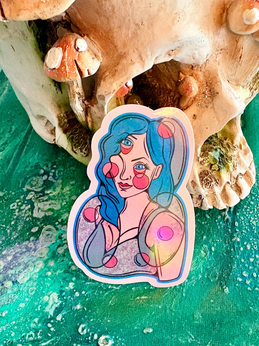 Cubism Girl Sticker