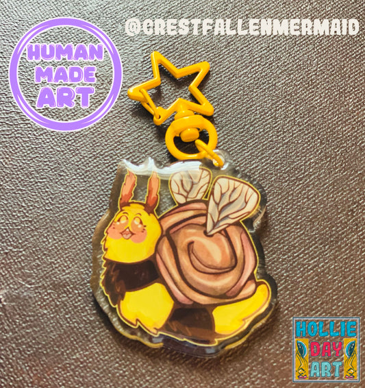 Happy Snail Bumblebee Keychain