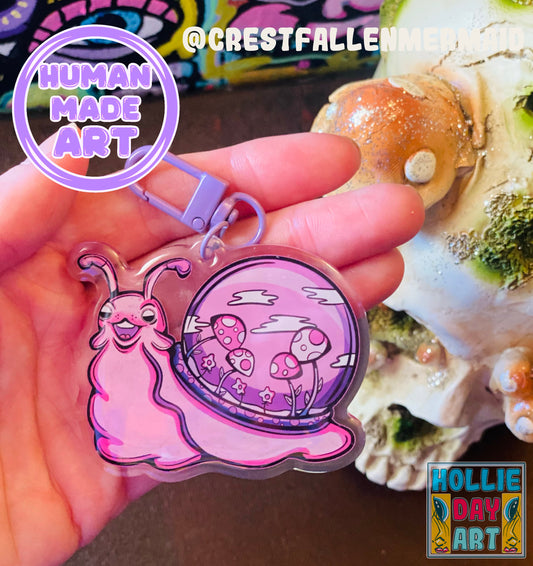 Mushroom Snail Keychain