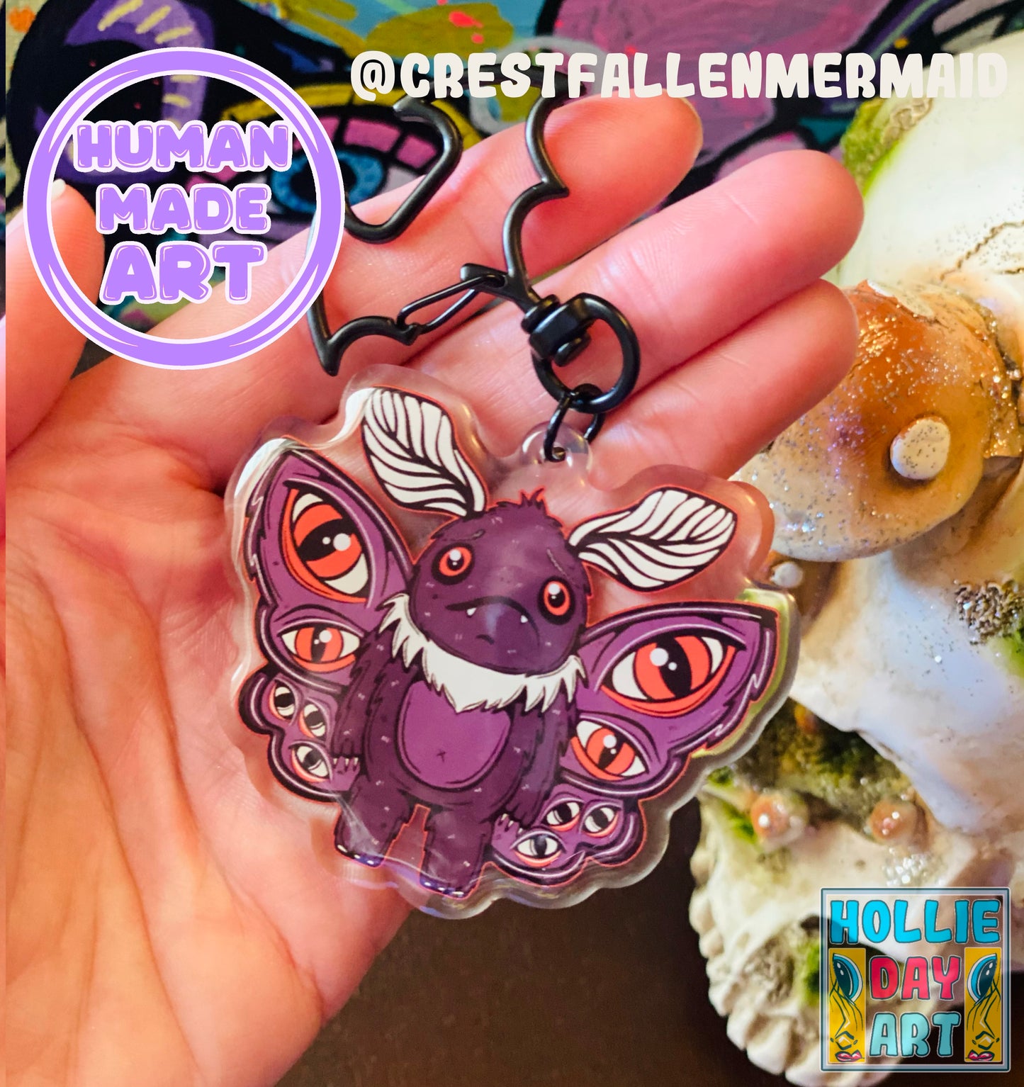 Sad Mothman Keychain