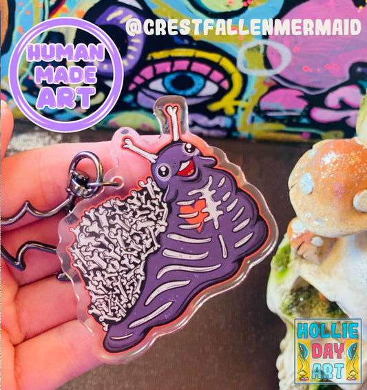 Bones Boi - Skeleton Snail Keychain