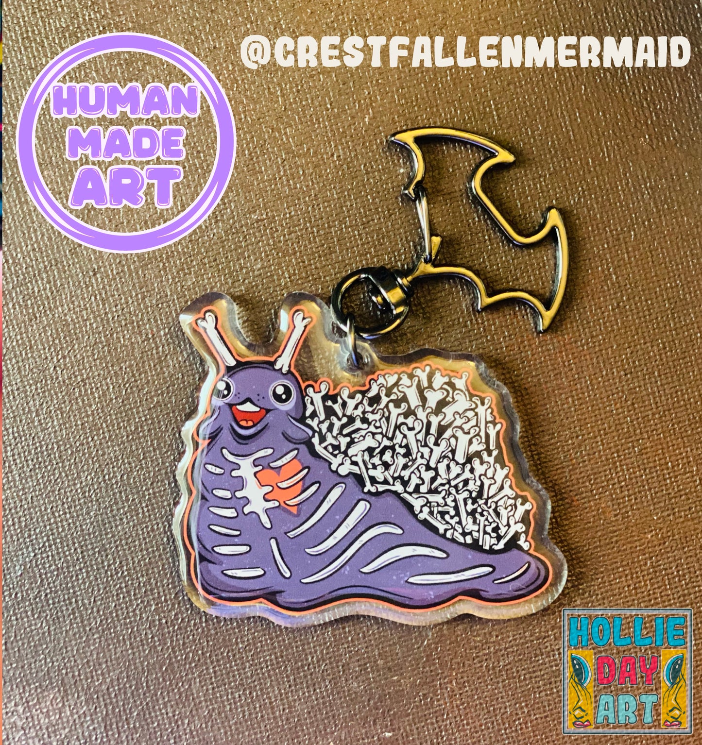 Bones Boi - Skeleton Snail Keychain