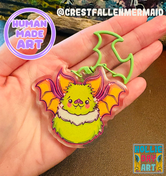 Green Bat Keychain