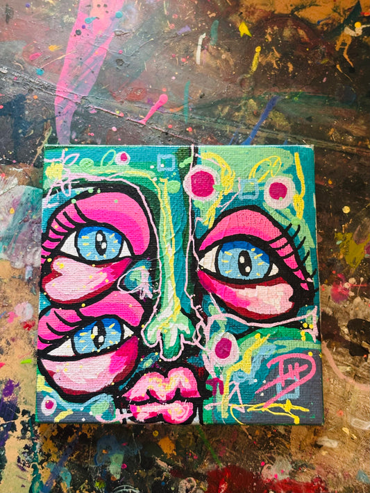 4x4 Mini Canvas Acrylic Painting 015