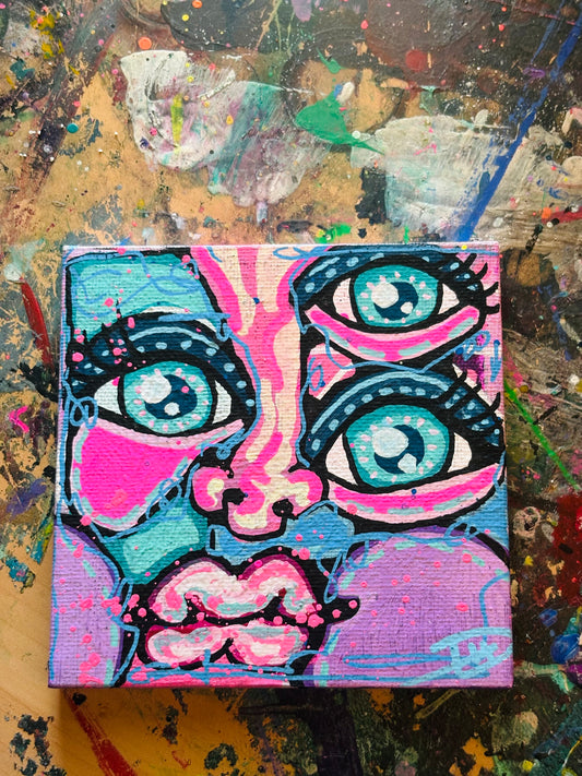 4x4 Mini Canvas Acrylic Painting 009