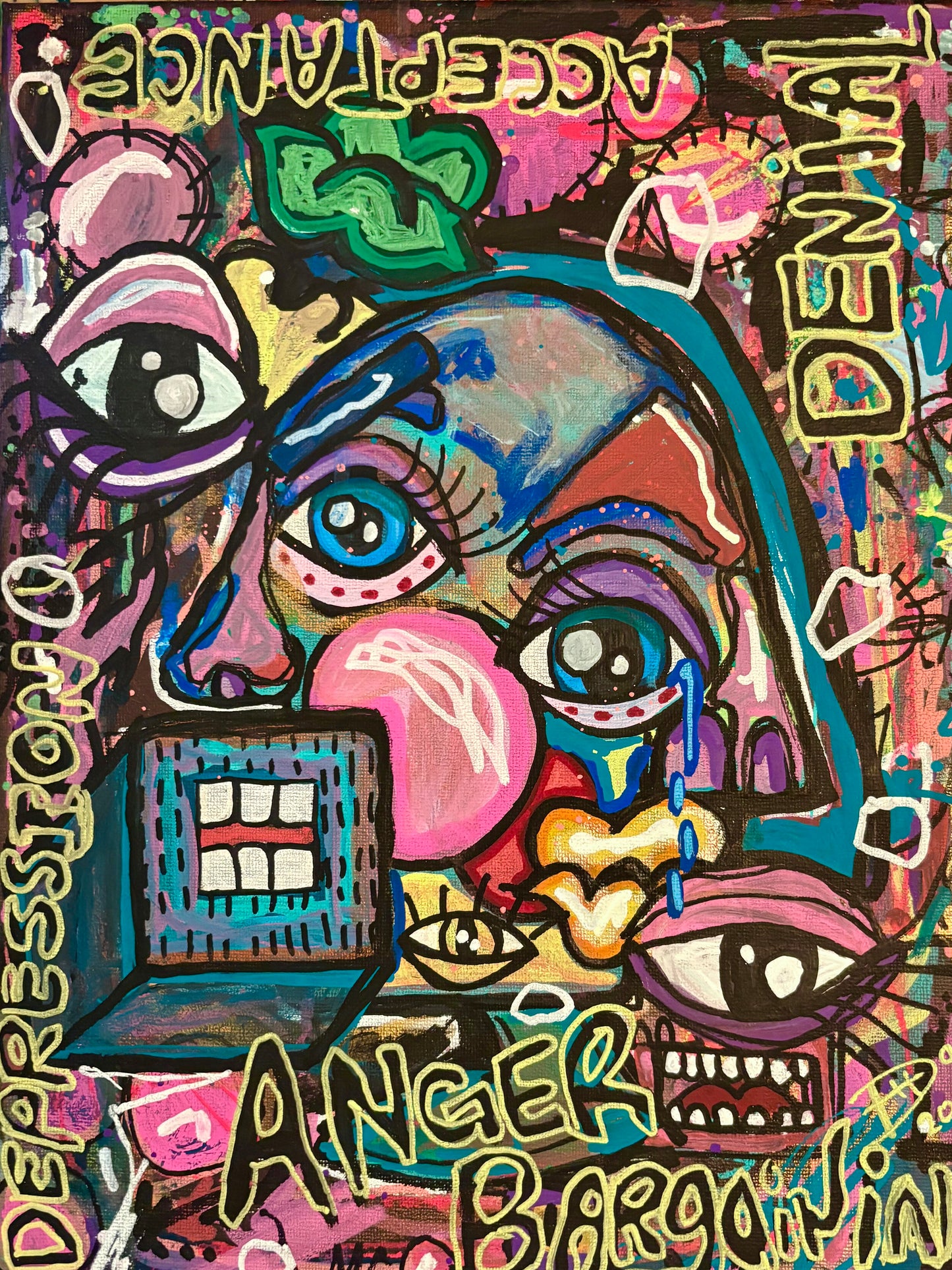 Five Stages - Original 11x14 Acrylic Painting by Hollie Day