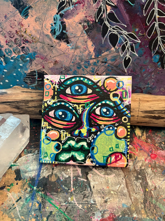 4x4 Mini Canvas Acrylic Painting 014