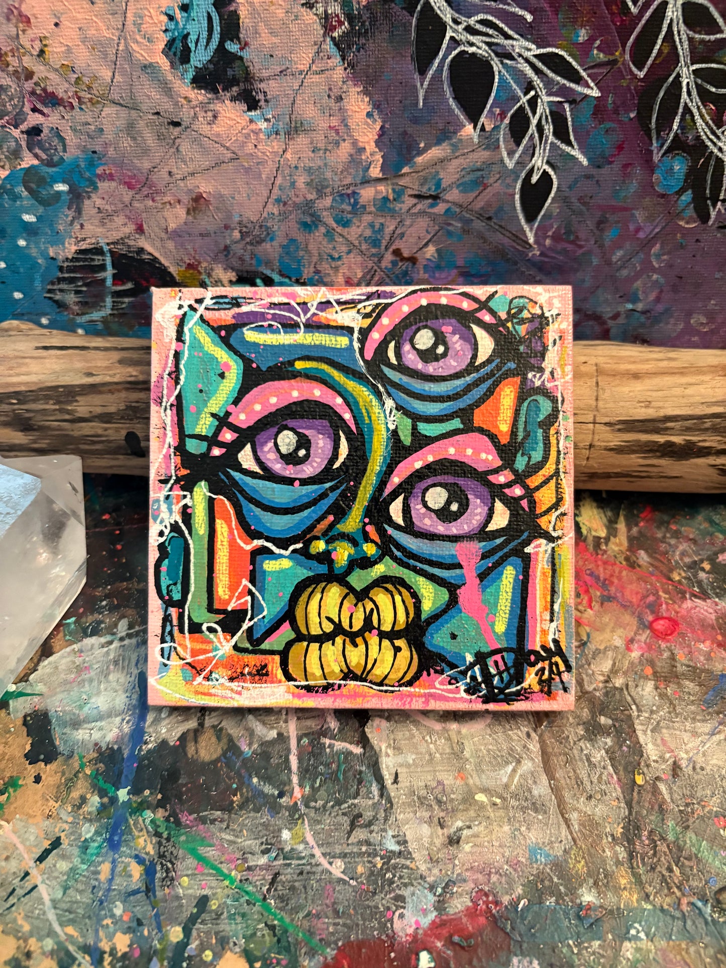 4x4 Mini Canvas Acrylic Painting 007